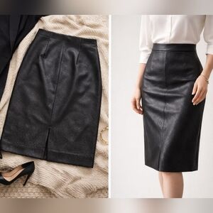NWOT Elegant Black Vegan Leather Embossed Pencil Skirt ✨️🇨🇦